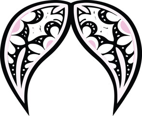 wrasse icon Black silhouette vector illustration on transparent background