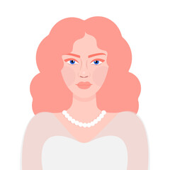 pink-haired woman, woman wearing a wedding dress, vector