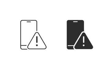 Smartphone with a warning sign icon, representing alerts or errors