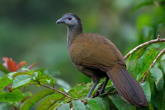 Grey-Headed Chachalaca in Lush Costa Rican Rainforest: A Glimpse of Exotic Wildlife