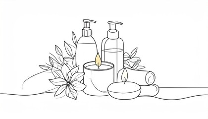 Spa day illustration - 2d drawing of mindfulness