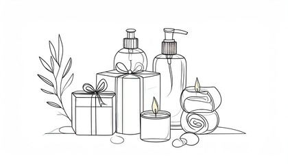 Spa day illustration - 2d drawing of mindfulness