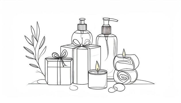 Spa day illustration - 2d drawing of mindfulness - Powered by Adobe