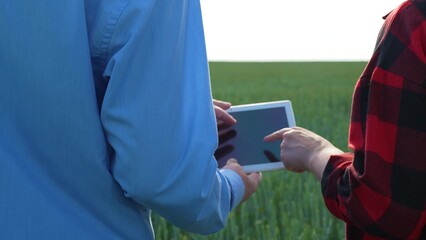 Precision agriculture illustrated, Rural tech enthusiasts, Advanced farming solutions, Agricultural development, Field research technologies, Crop management with devices, Smart technology in