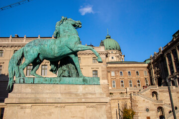The Horse Herdsman Statue, a bronze equestrian statue  in Buda Castle