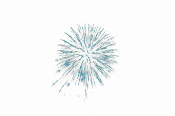 Fototapeta premium Blue firework explosion isolated for celebratory design