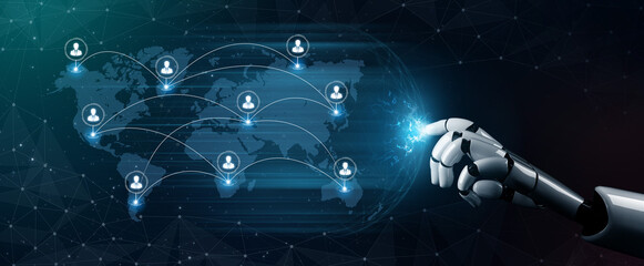 AI assistant builds a global business network, connecting a remote team for international collaboration. This smart system manages human resources and social community links. Fermion