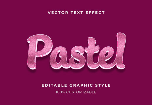 Pink Bold Retro Sparkle Glitter Script Text Effect 3D Script Font