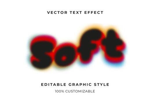 Colorful Blurred Text Effect 3D Mosaic Soft Bubble Font