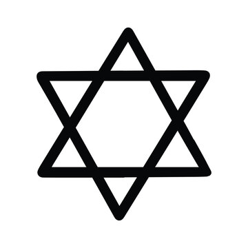 Hand Drawn Six-Pointed Star of David Icon - Jewish Symbol