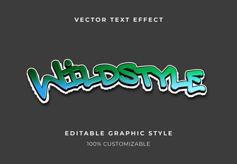 Blue and Green Grafitti Text Effect 3D Gradient Urban Street Font