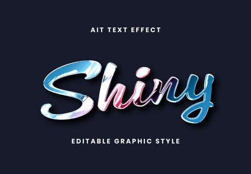 Colorful Iridescent Shine Anodized Titanium Text Effect Polished Script Font