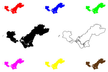 Fototapeta premium Meycauayan city (Central Luzon Region, Republic of the Philippines, ROP) map vector illustration, scribble sketch Meycauayan map