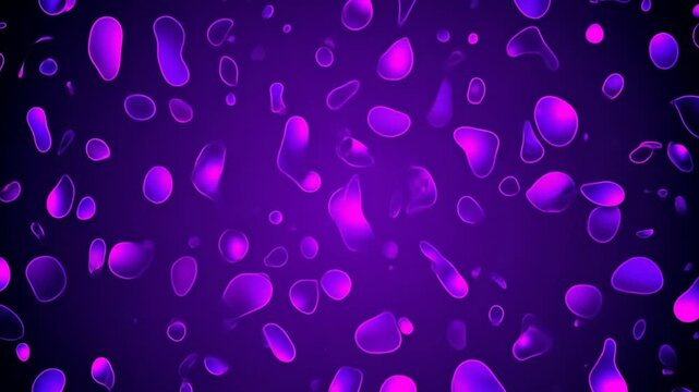 Abstract illustration of glowing, shapeless forms with a gradient of violet and pink hues