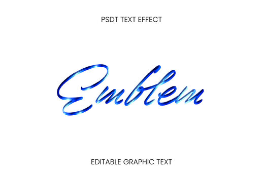 Blue Vintage Folded Ribbon Text Effect Cursive Emblem Font