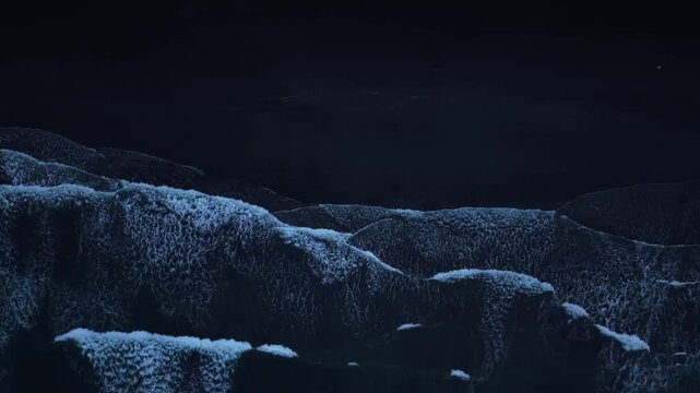 Dark Cinematic Abstract Texture of Frosted Volcanic Rck or Glacier Surface