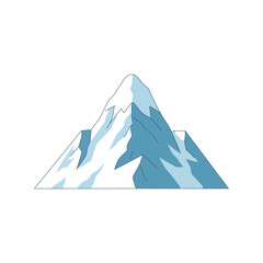 Snowy Mountain Peak Illustration