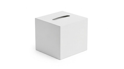 Obraz premium A white donation box with a slot on top for giving