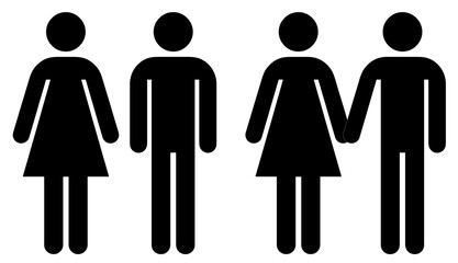 Symbols of a man and a woman