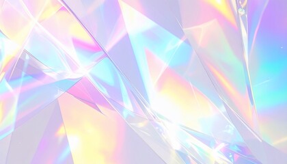 Iridescent Crystal Texture with Pastel Light Spectrum Reflections