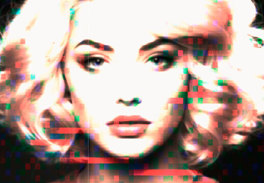 Red And Black Pixelated Noise Photo Effect