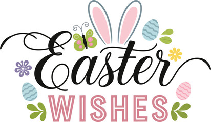 Happy Easter Wishes Typography Vector Design
