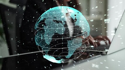 A modern digital globe visualization shows data streams overlaying the earth, symbolizing technology integration in business workflows and innovative analytics solutions. Xenic - Powered by Adobe