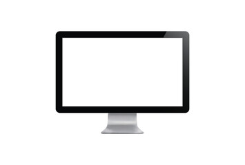 Desktop Computer Monitor Mockup with Blank Screen on White
