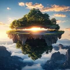 sunset over the lake