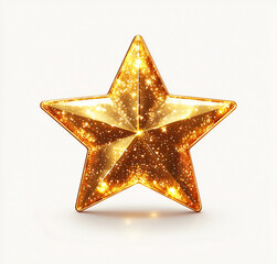 Gold star with sparkling effect for celebration, award, or achievement concept in abstract style