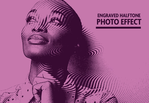 Pink Engraved Duotone Photo Effect