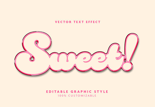 Pink Rounded Outline Script Glossy Text Effect