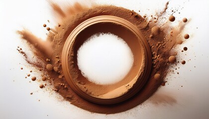 circular brown powder ring on white