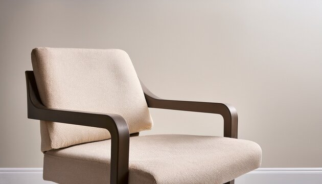 light beige simple chair angled view