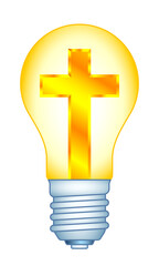 Light bulb and cross