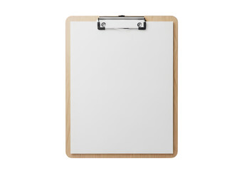 Blank wooden clipboard against isolated on transparent background