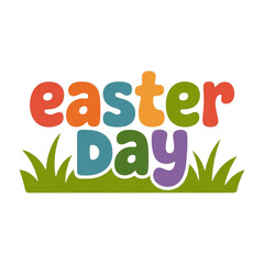 Easter day celebration with colorful text 