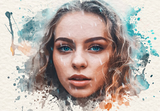 Blue And Orange Paint Splash Dispersion Photo Effect