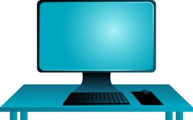 computer monitor with mouse