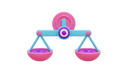 3D Cartoon Scales with Purple Liquid