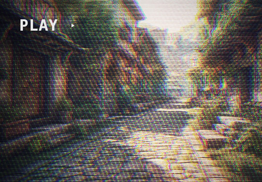 Red And Green Retro TV Photo Effect