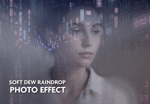 Soft Raindrop Glass Photo Effect