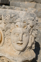 Obraz premium Ancient Stone Carving of Medusa in the Ruins of Demre, Turkey
