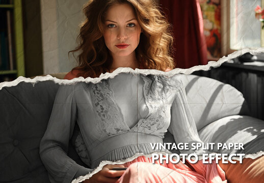 White And Black Torn Paper Edge Photo Effect