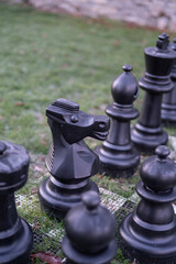 Jeux d'&eacute;checs g&eacute;ants en plein air