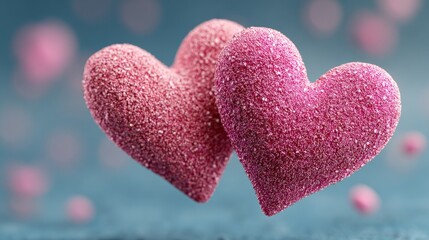 Obraz premium Two pink heart. Valentines Day. 