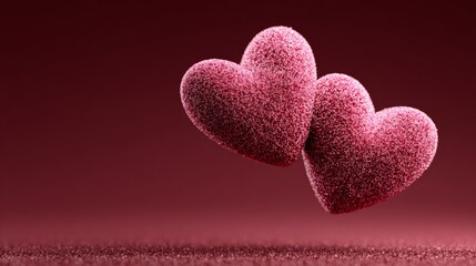 Obraz premium Two pink heart. Valentines Day. 