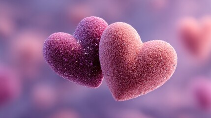 Obraz premium Two pink heart. Valentines Day. 