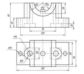 Sketch of steel mechanical
part with through holes and dimensional lines.
Background with engineering cad scheme.
Technical pencil hand drawn drawing
on white paper sheet. Technology design.
