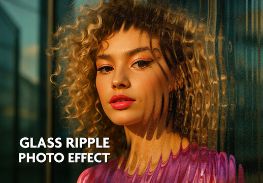 Orange And Pink Ribbed Glass Photo Effect